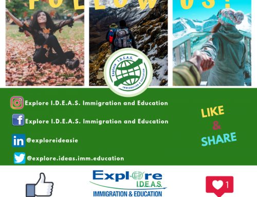 Follow us on SOCIAL MEDIA – Explore I.D.E.A.S Immigration and Education Corp.